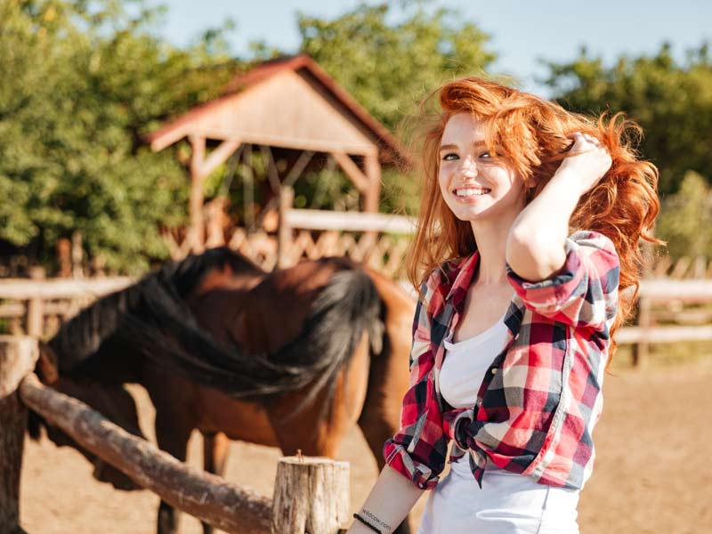 Girl next to Horse