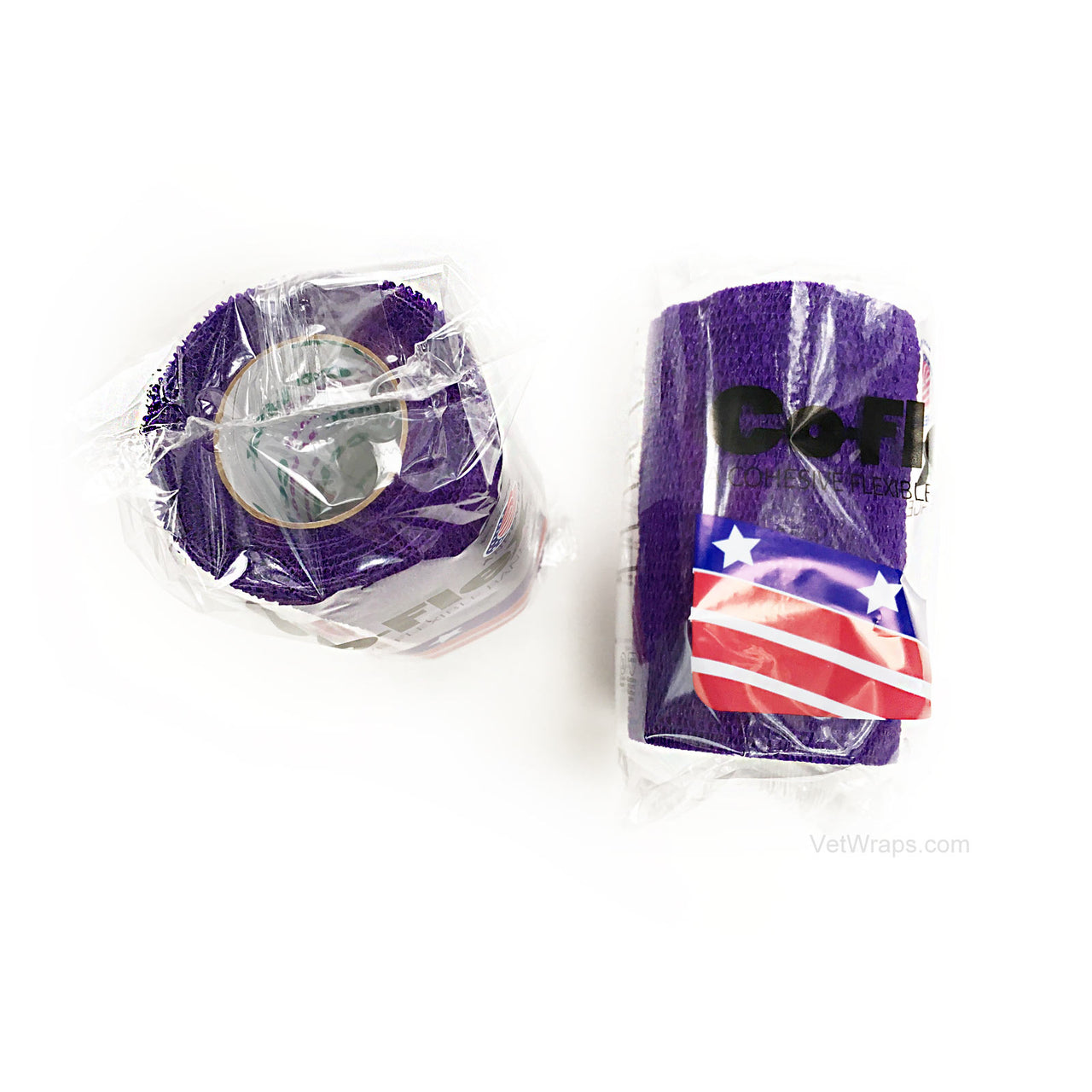 4 Inch Purple CoFlex Vet Cohesive Bandage Wrap in Packages