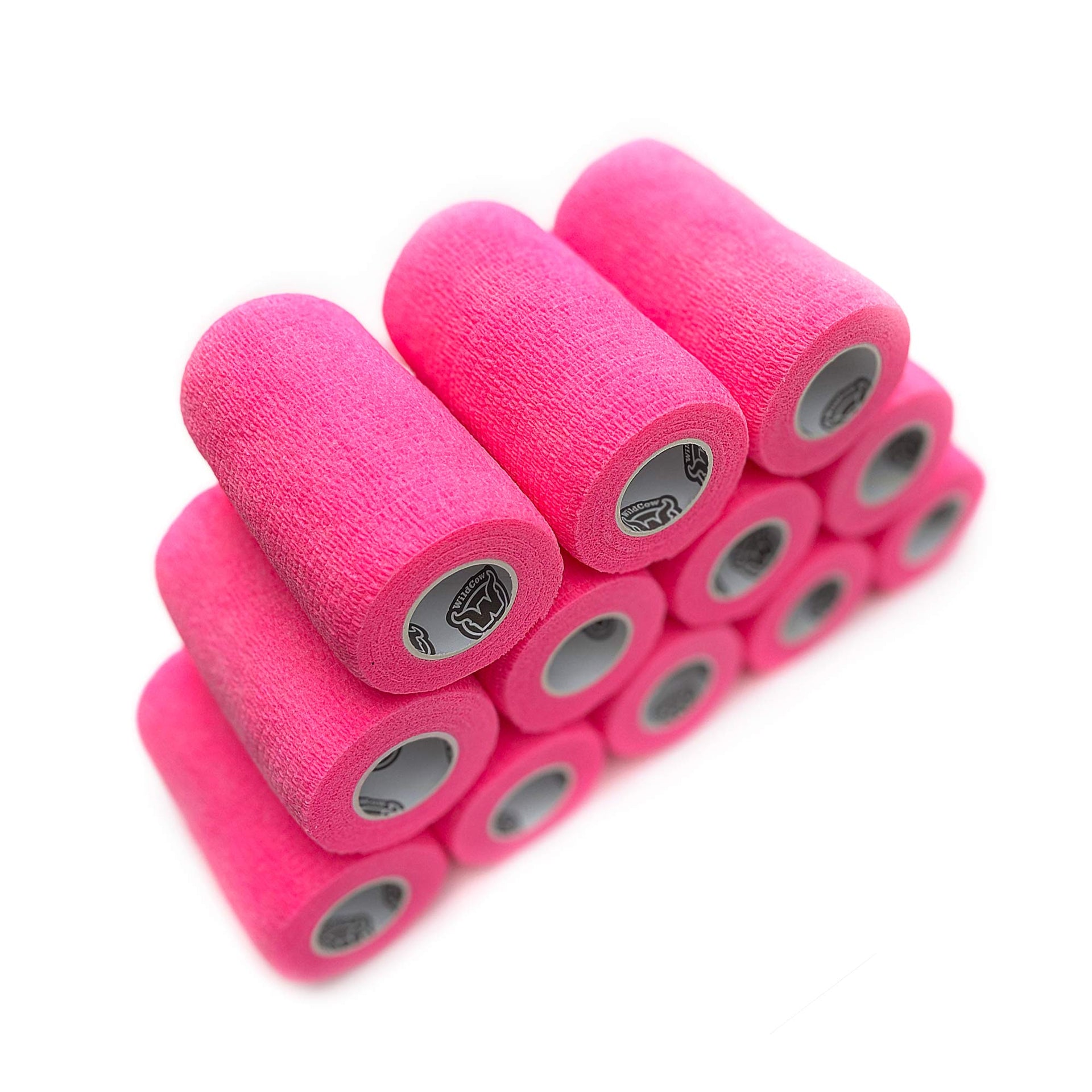 WildCow 4 Inch Neon Pink Vet Wrap - 12 Pack
