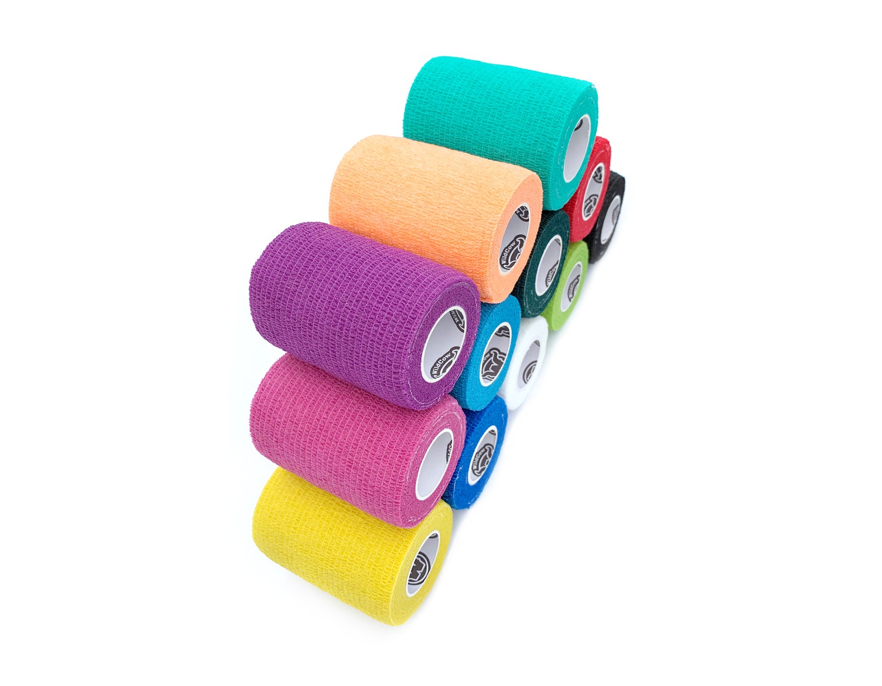 WildCow Multicolored Vet Wrap - 12 Pack, 3 Inches X 5 Yards (Stretched)