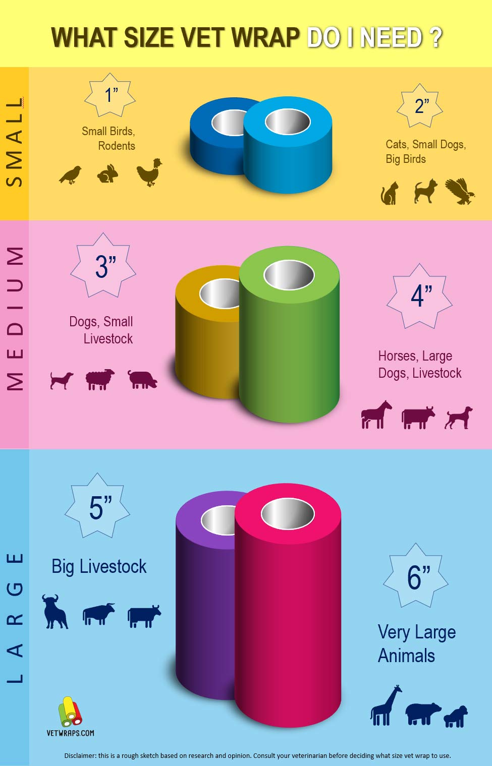 Vet Wrap Sizes Infographic