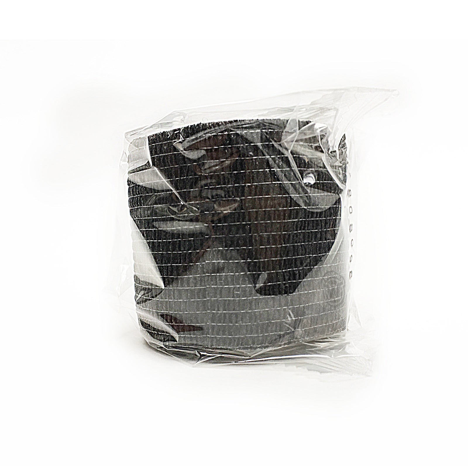 One Individual Roll of WildCow 2 Inch Black Vet Wrap Wrapped in Plastic