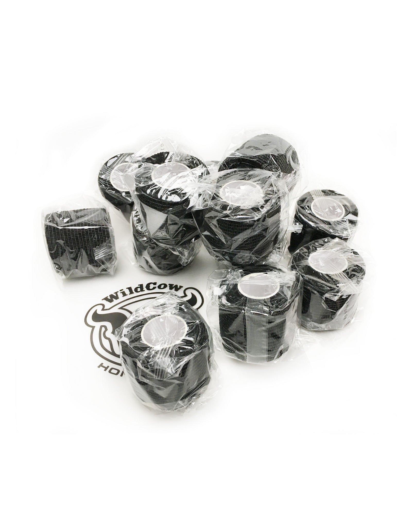 WildCow 2 Inch Black Vet Wrap 12 Pack Plastic Wrapped