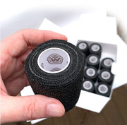 Box of WildCow 3 Inch Black Vet Wrap with Closeup of Roll