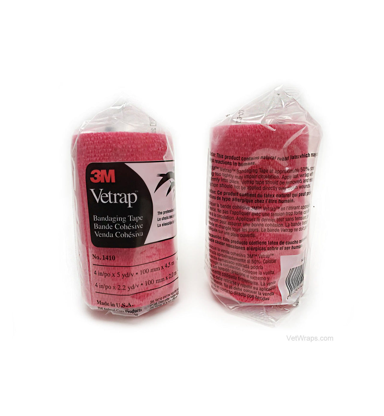 3M Red Vetrap Bandage Tape 4 Inch - 18 Rolls