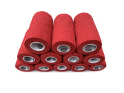 WildCow 4 Inch Red Vet Wrap - 12 Roll Pack