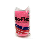 CoFlex Vet Cohesive Bandage Wrap Neon Pink Pack 4 Inch Packaged Rolls