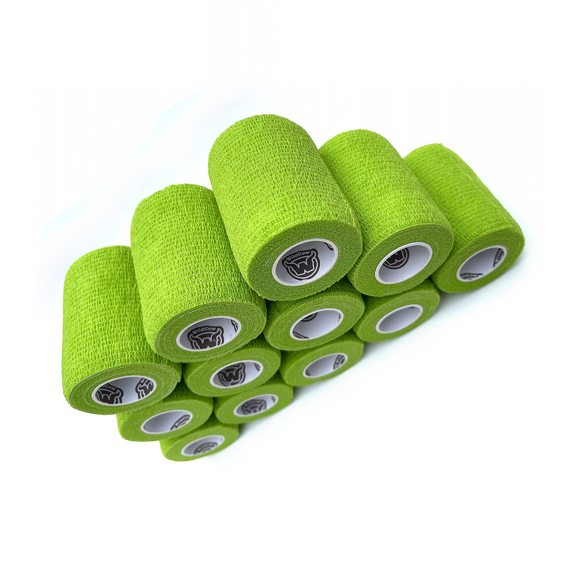 12 Pack of WildCow 3 Inch Grass Green Vet Wrap
