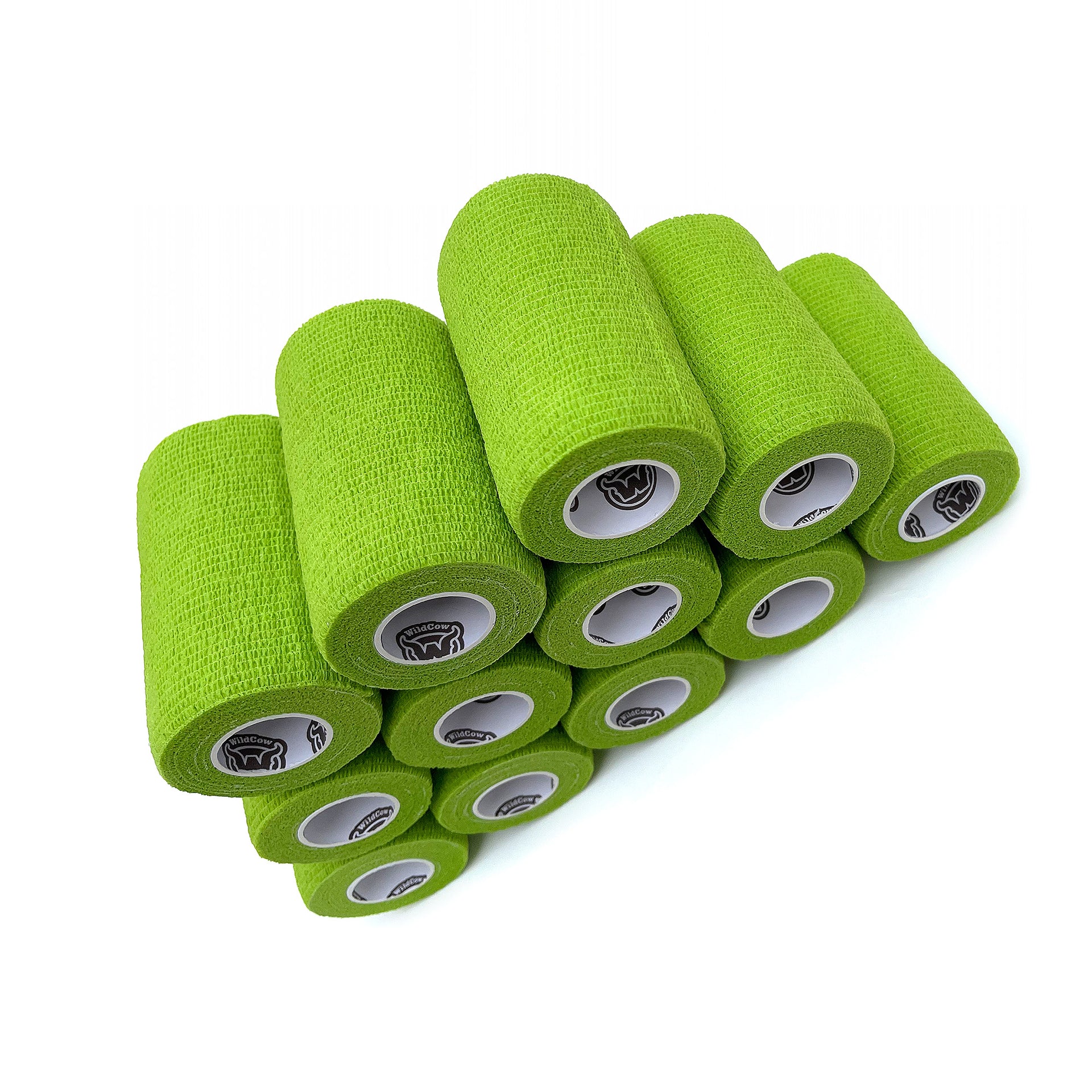 12 Pack of WildCow 4 Inch Grass Green Vet Wrap