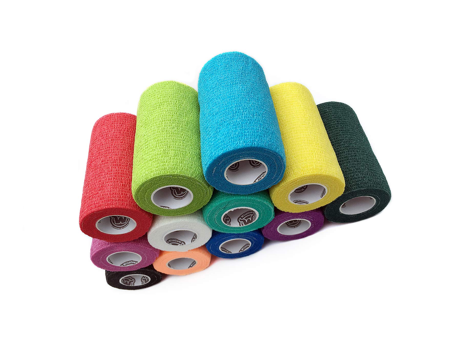 WildCow Multicolored Vet Wrap - 12 Pack, 4 Inches X 5 Yards (Stretched)