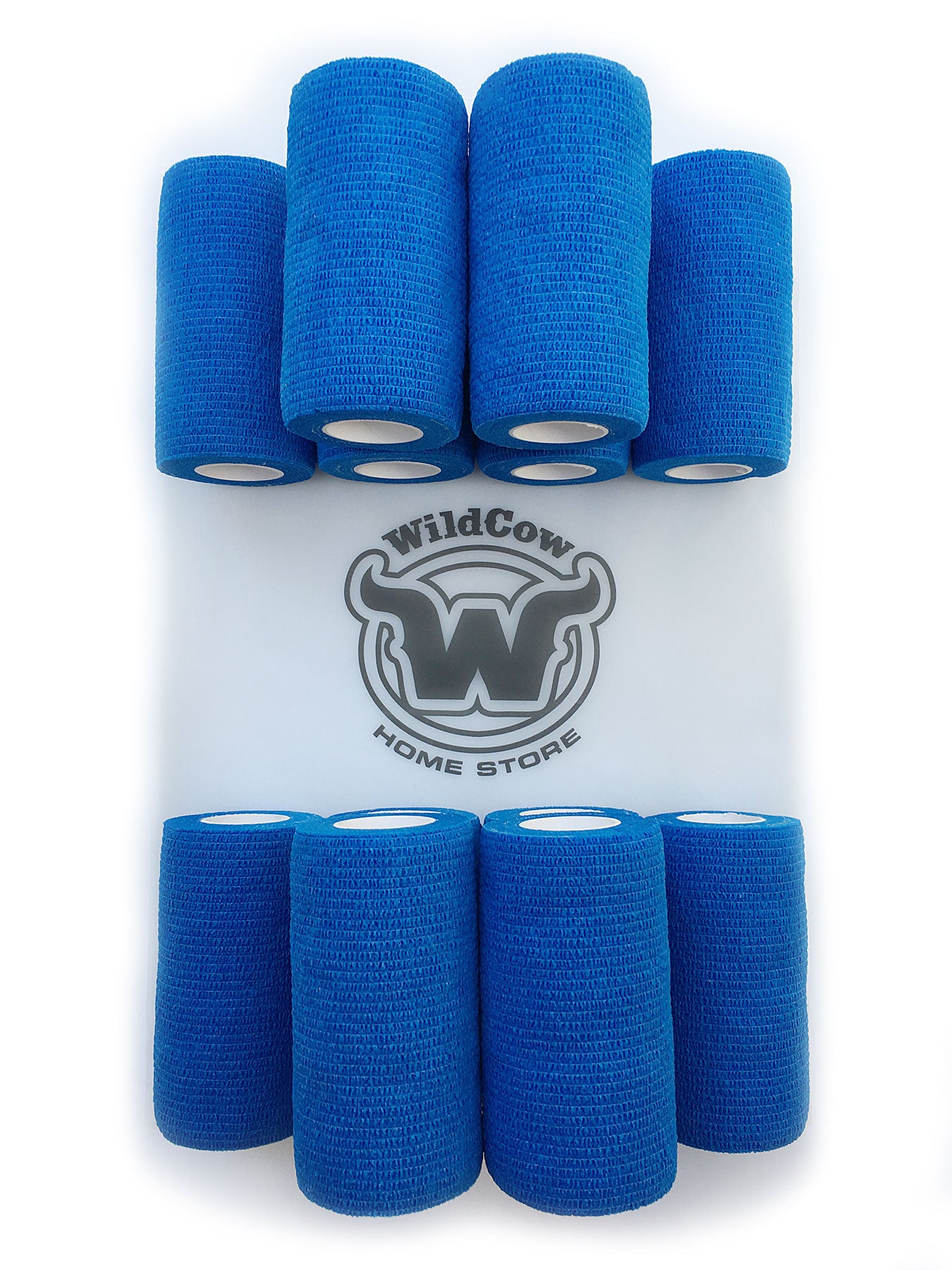 WildCow 4 Inch Blue Vet Wrap 12 Roll Pack with Bag